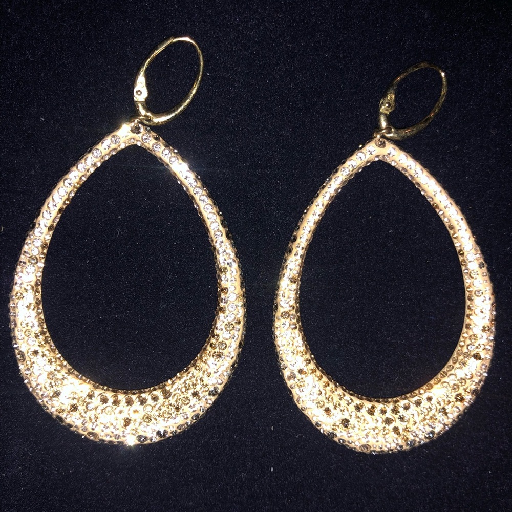 Gold Swarovski earrings